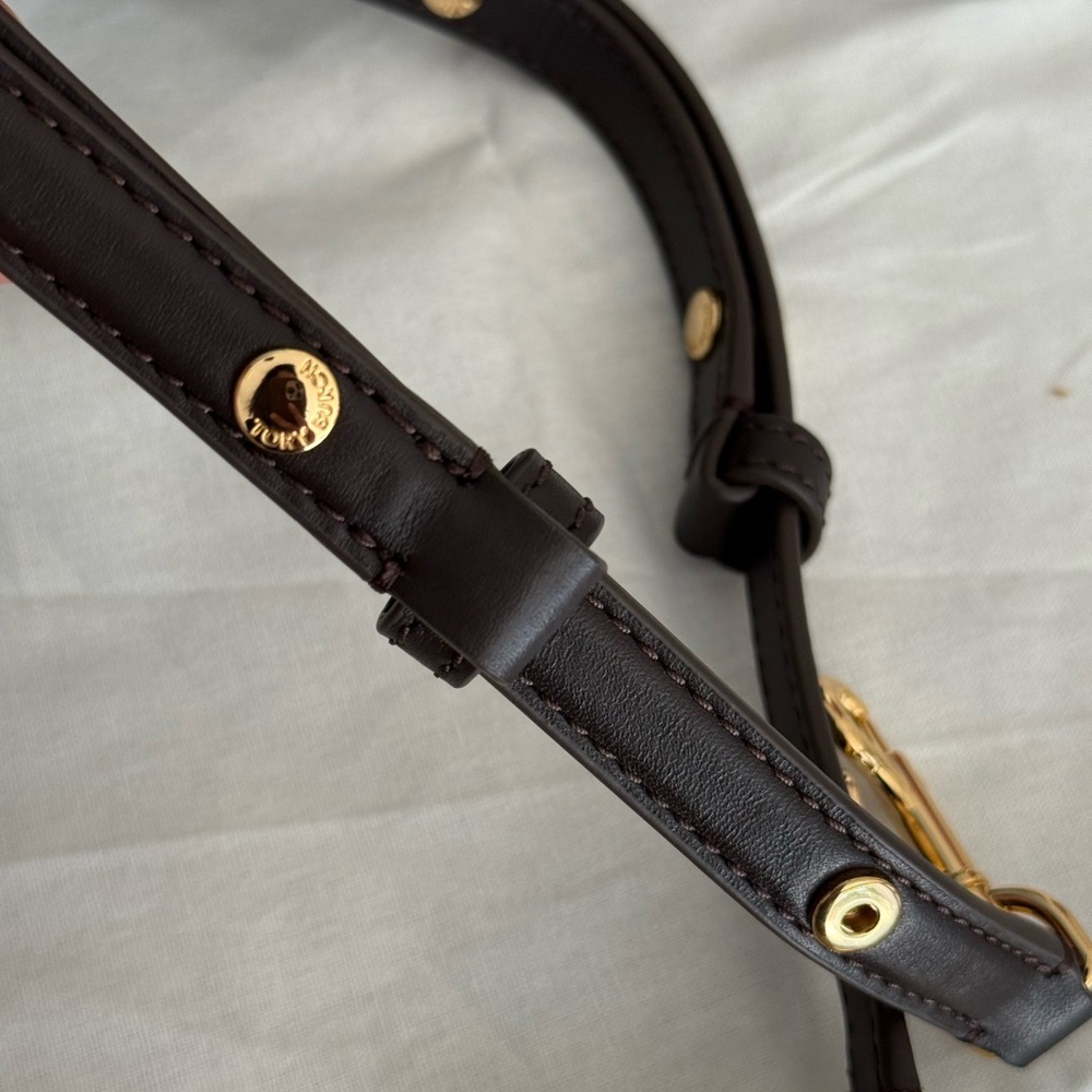 NEw tory burch BRITTEN LEATHER PUFFY CONVERTIBLE CROSSBODY DARK MAHOGANY - Picture 10 of 12